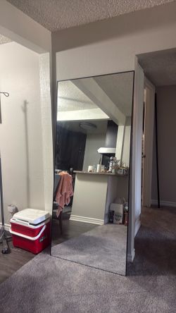 Antok Full-Length Mirror, Standing Mirror, Complete Body Mirror with Support, Spacious Bedroom Wall Mirror, Large Size, Can Be Leaned, Stood Up, Or Hu