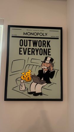 Monopoly 'Outwork Everyone' Framed Poster