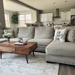 Large Grey Sectional Sofa 