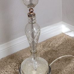 Tall Crystal Lamp Vintage Mid Century Modern 