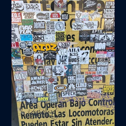 Vintage Graffiti Sign 3ft Wx4ft H