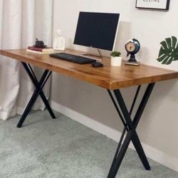 Metal Legs for Table - Set of 2 Black X-Shaped Furniture Legs, 28 inch