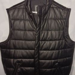 Leather  Puffer vest Premium Heavy Quality By Bachrach 