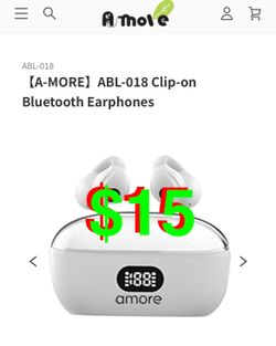(A-MORE ABL-018 Clip-on Bluetooth Earphones (White)