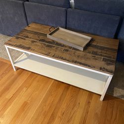 Wood White Coffee Table 