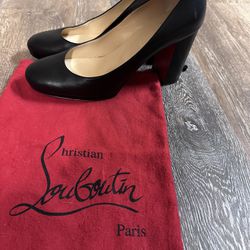 Christian Louboutin Round Toe Block Heels 