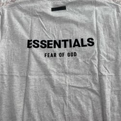 Essentials Fear of God : color light oatmeal, Crew Neck T-Shirt Size Large