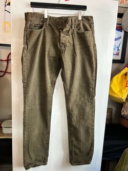 Abercrombie & Fitch Mens Skinny Jeans 33x32 Olive Green Denim Pants