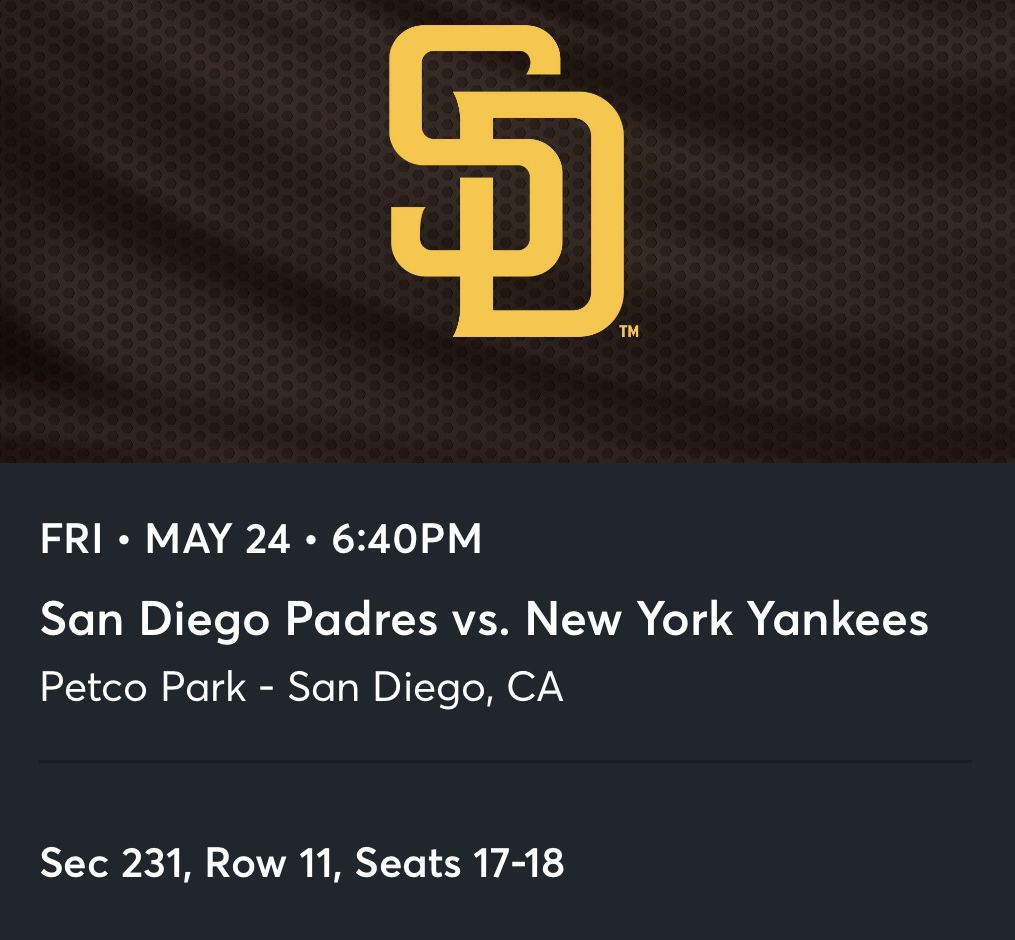 Padres Vs Yankees Friday, 5/24