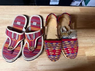 Two Pairs of Handmade Woven Sandals