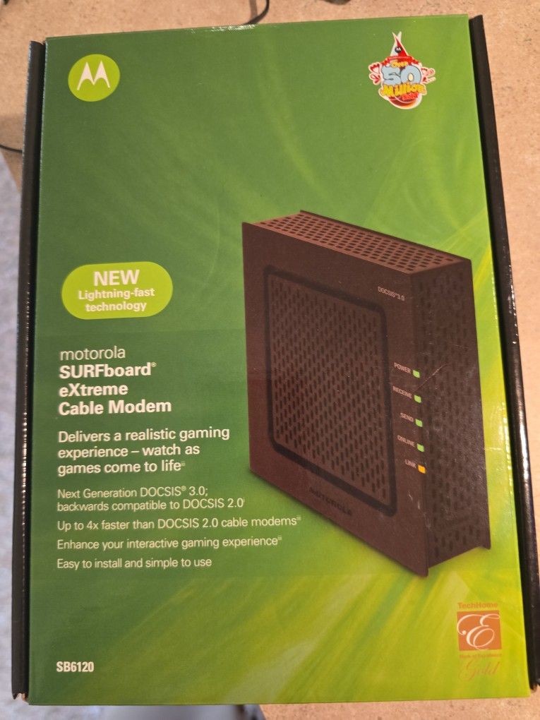 📡 NEW Motorola SURFboard SB6120 Cable Modem – DOCSIS 3.0 (Sealed)
💲$15 OBO
