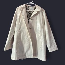 Jane Post Cream Raincoat with Leopard Lining – Women’s