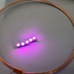 Wireless induction LED 3mm diameter pink and white