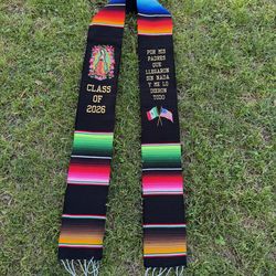 Mexican Graduation Serape | Custom Graduation Stole | Class of 2026 Serape | Mexican Graduation Sash | Personalized Grad Gift | Hispanic Gra