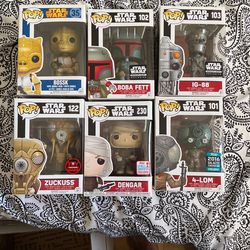Funko Empire Strikes Back Bounty Hunters Boba Fett Bossk IG-88 Dengar 4-Lom Zuckuss