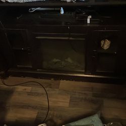 Entertainment center with fireplace