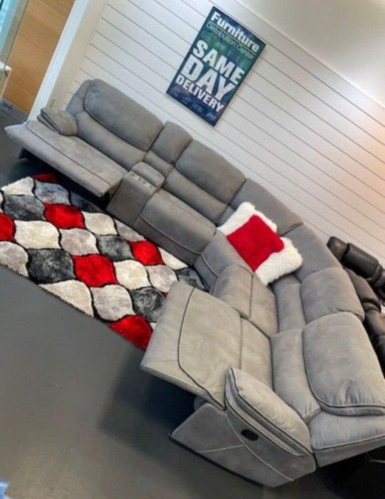 Tax Refund Sale! Alejandra Sectional Sofa Set w/ 3 Recliners Total--$1199--Great Set, Same Day Delivery! Low Inventory!