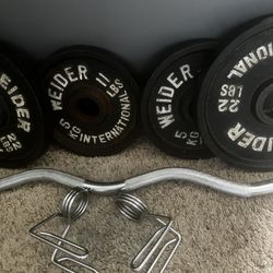 Ez Curl Bar And Steel Plates