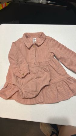 Baby Girl Ribbed Dress Romper 12 months