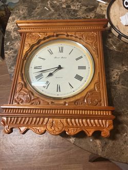Daniel Dakota Carved Wood Quartz Wall Clock