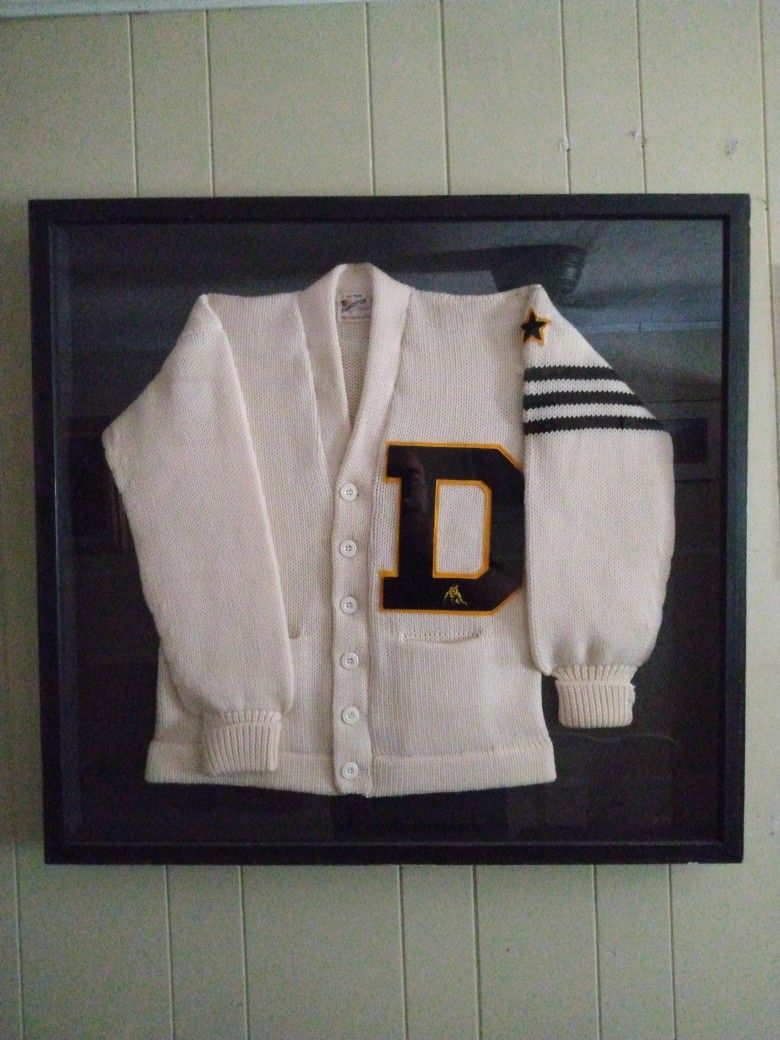 Vintage Princeton letterman cardigan wool Dallas High School Wrestling 