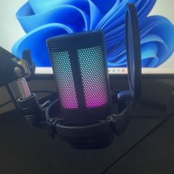 RGB USB Microphone With Boom Arm, and USB Webcam 