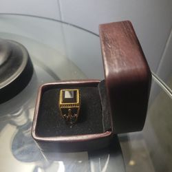 Unique One-of-a-Kind Men's King's Vintage Black Lettering Ring - SIZE 14 **Black/Gold