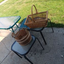 Wooden Bucket  & Basket 