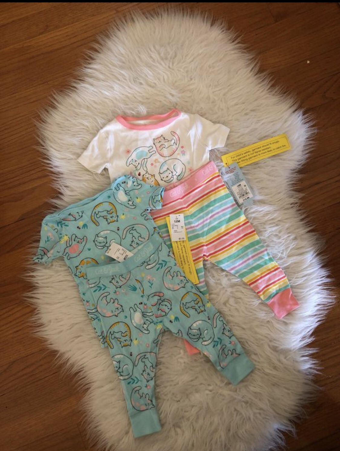 2 pairs Cats/kitten pj's 12 mths