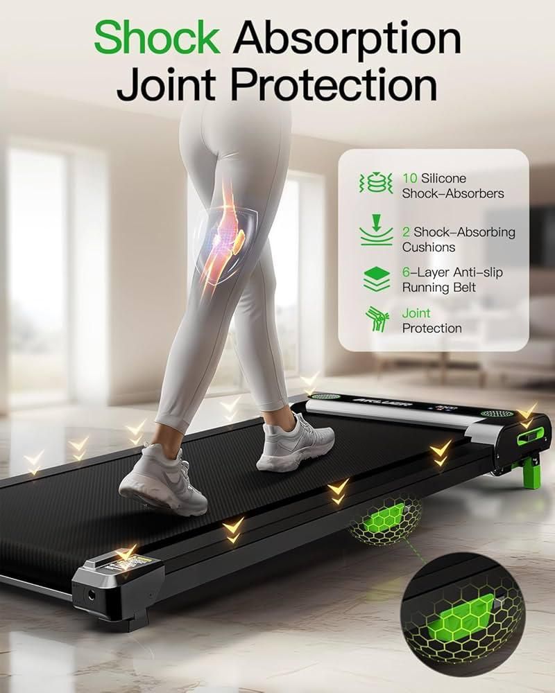 Tilted Treadmill for Home, 2.5 HP Under Desk, Small with Remote Control, Small Treadmill with LED Display