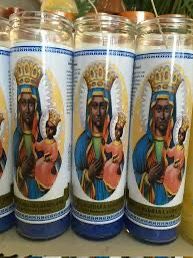 Black Madonna & Child 7-Day Glass Candle – Spiritual Devotional Candle