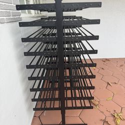 Commercial Grade Free Standing Wine Rack Double-Sided Large Capacity Metal Black