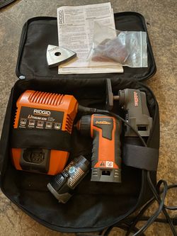 Ridgid Job Max , sender , angle drill 1 buttery and charge 12 v