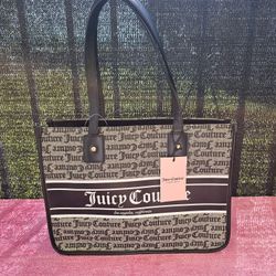 Extra Charming NWT Juicy Couture Fashionista Large Tote Black Juicy Couture Logo