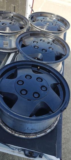Four 16 in rims  asking 160  plus the lugs to