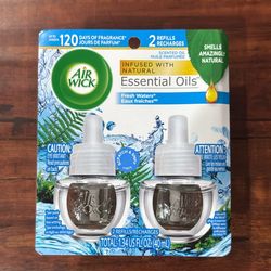 Air Wick Infused With Natural Essential Oils: FRESH WATERS Scent; 2 Refills