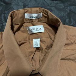 17 1/2 34-35 Brown Dress Shirt