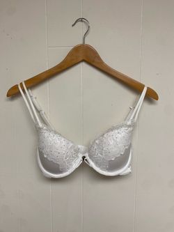 La senza white rhinestone lace push up bra size 32DD