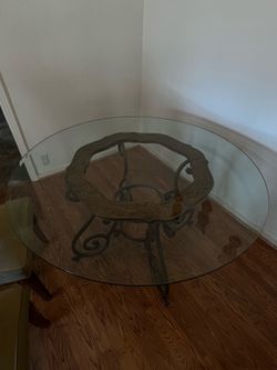 Glass Dining Table with 4 Upholstered Chairs