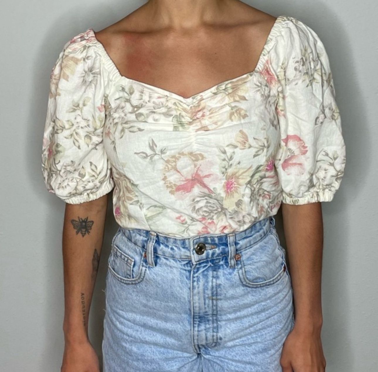 SUPER CUTE FLORAL VINTAGE LOOK TOP H&M Size XXL