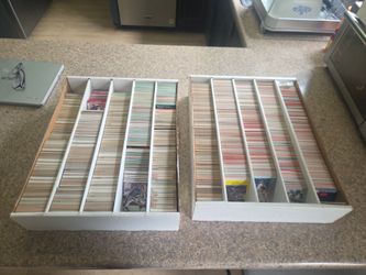 2 BIG boxes of football and baseball cards