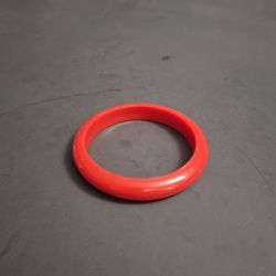 Vintage Art Deco Era Bangle Bracelet Cherry Red Dome Shape 2 5/8 Opening 