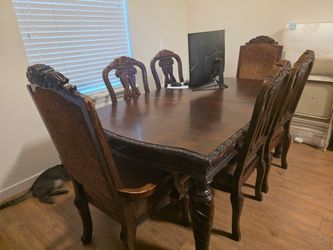 Ashley North Shore dining set – table with leaves + 8 chairs (2 armchairs) $350 OBO