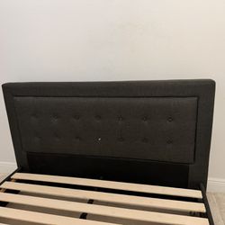 Queen Tufted Dark Grey Charcoal Bed Frame