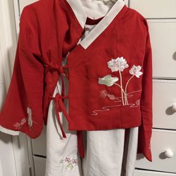 Traditional Red Embroidered Outfit 8-10 years old 