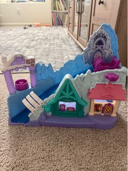Frozen castle with sled