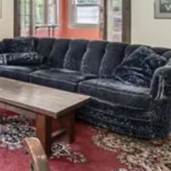Vintage Velvet Sectional Sofa 