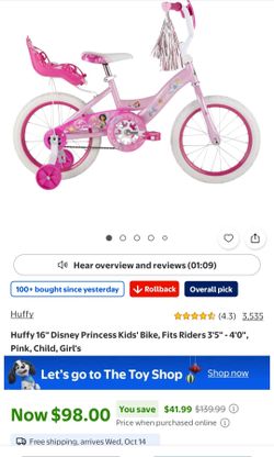 Girls princess bike