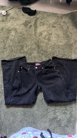 Edikted black petite baggy jeans