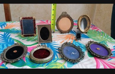 9 fabulous vintage miniature picture frames selling entire collection. See our other great art antiques jewelry furniture toys Sports collectible item